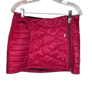 SMARTWOOL quilted mini skirt Women M pink Full Zip Merino Wool Polyester pocket